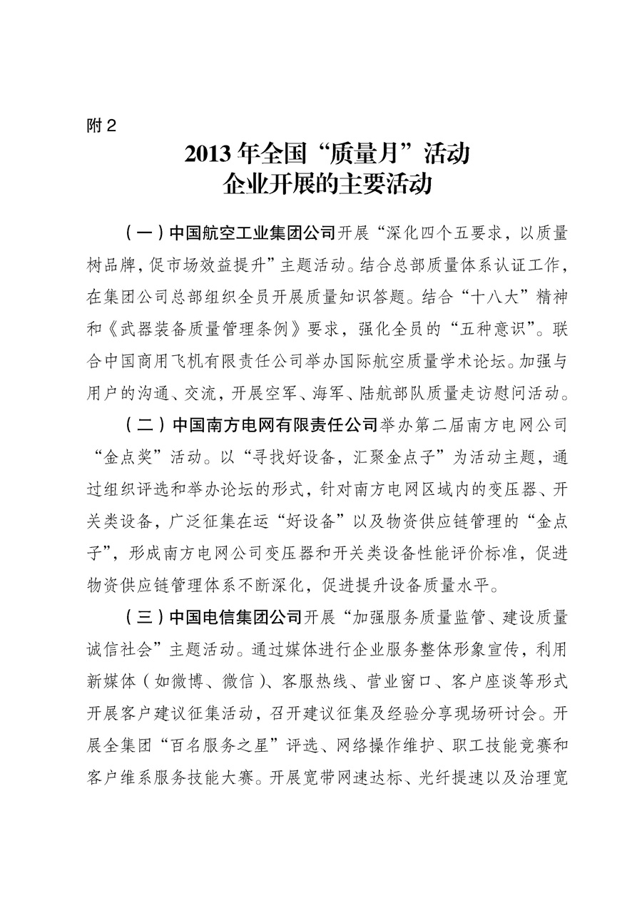 國(guó)家質(zhì)量監(jiān)督檢驗(yàn)檢疫總局《質(zhì)檢總局辦公廳關(guān)于征求<2013年全國(guó)&ldquo;質(zhì)量月&rdquo;活動(dòng)方案>意見的函》